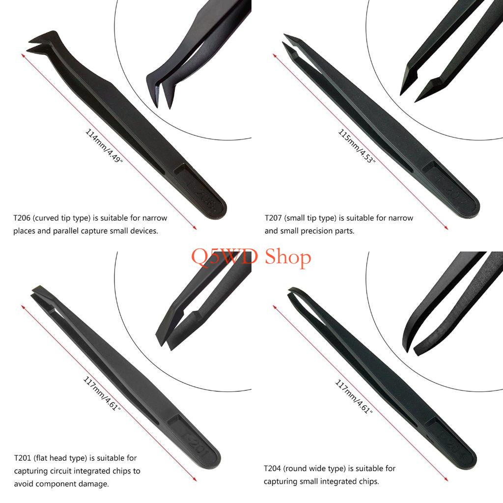 Electronics Repair Hobby - Q5WD 8 Pieces Tweezers Plastic Anti-Static