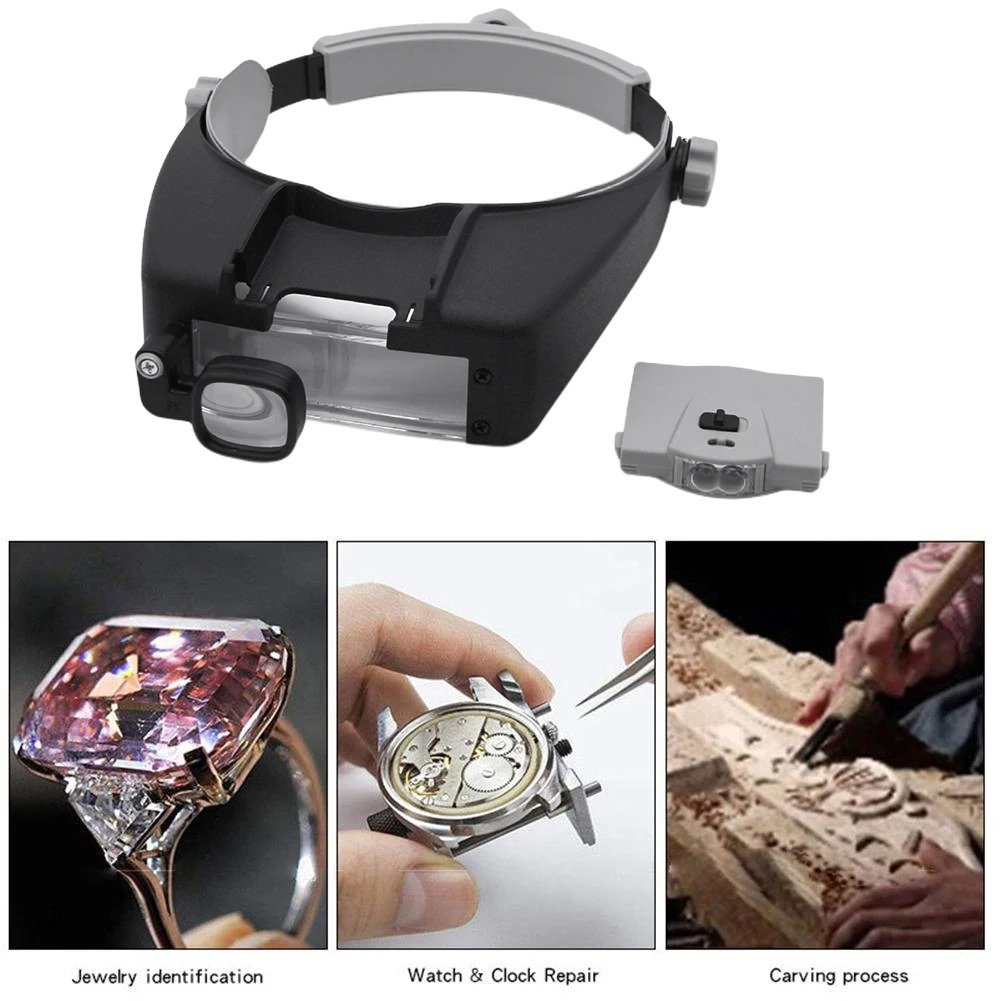 LED Magnifier Glasses Head Mou - огляд і ціна Electronics Repair Hobby